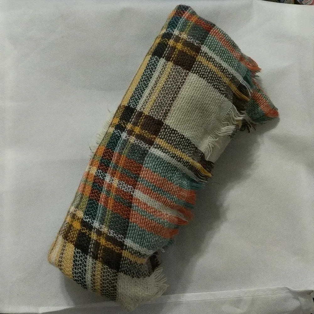 Quagga Multi Color Woven Blanket Scarf Wrap with Fringe